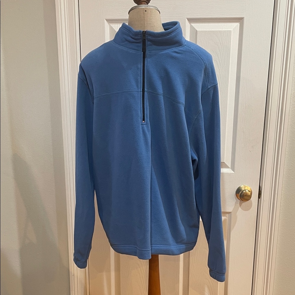 Saddlebred light blue fleece pullover jacket 1/4 zip closure men’s size L